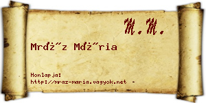 Mráz Mária névjegykártya